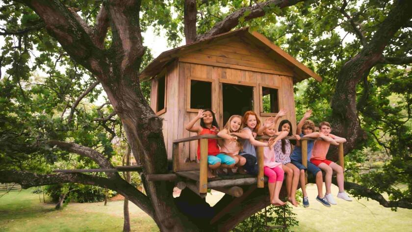 children excited about nature